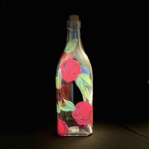 Glassware hand painted.